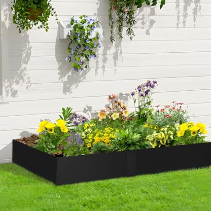 6 Pack Metal Edging for Landscaping, 40" L × 8" H Garden Edging - color: Black, size: 8 inches