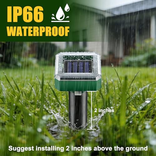2026 Upgraded Solar Ultrasonic Mole & Snake & Skunk & Rabbit Repeller
