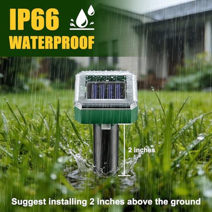 2026 Upgraded Solar Ultrasonic Mole & Snake & Skunk & Rabbit Repeller