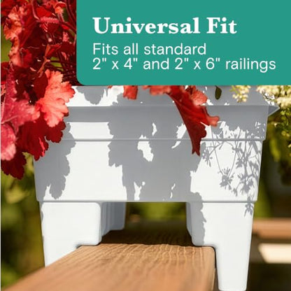 Greendigs 24" White Plastic Rail Planter