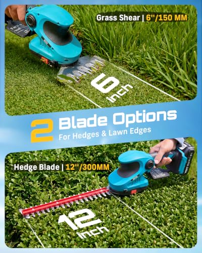 SEESII 3-in-1 Cordless Hedge Trimmer, Grass Shear & Electric Pruning Shears - color: Seesii Blue