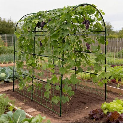 Garden Arch Trellis for Climbing Plants Outdoor - 83" H*71" W*43" L (Black) - size: 71"×44"×83"-B