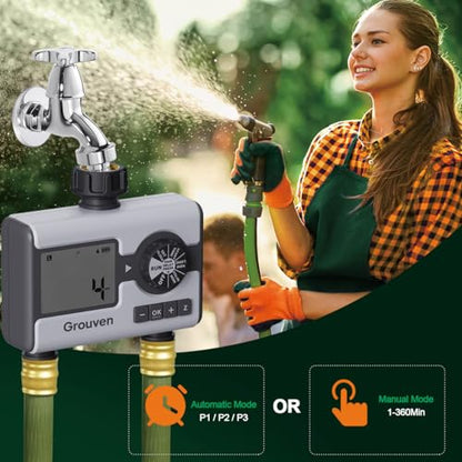 Garden Sprinkler Hose Timer Automatic Watering System 2 Outlet - style: 2 outlets