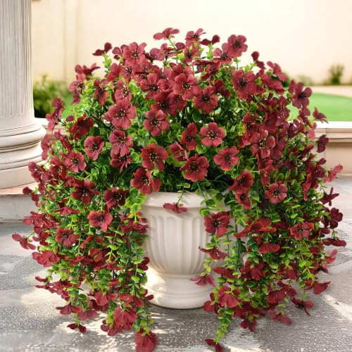 ZFProcess Artificial Hanging Flowers for Outdoors Fall Decoration - color: Brown