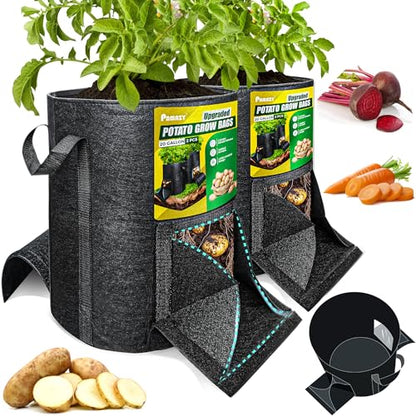 2PCS 20-Gallon Potato Grow Bag-Harvest & Visible Window Garden Planting Bag - style: 2 PCS