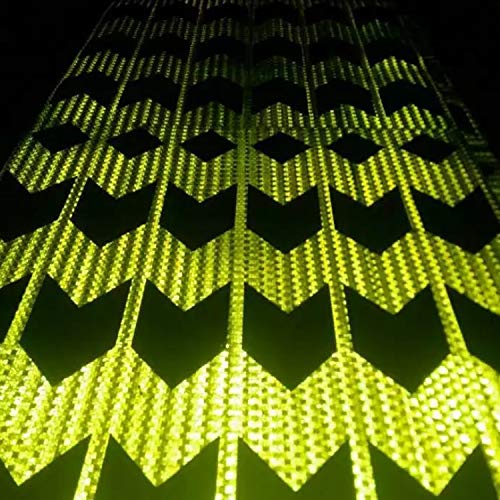 AISEY Reflective Tape Outdoor Waterproof, Conspicuity Tape, Visibility Hazard Caution Adhesive Tape Safety Signs 2 inch by 30 Feet, Safety Warning Tape Fluorescent Yellow Black Indoor/Outdoor - style: Yellow/Black