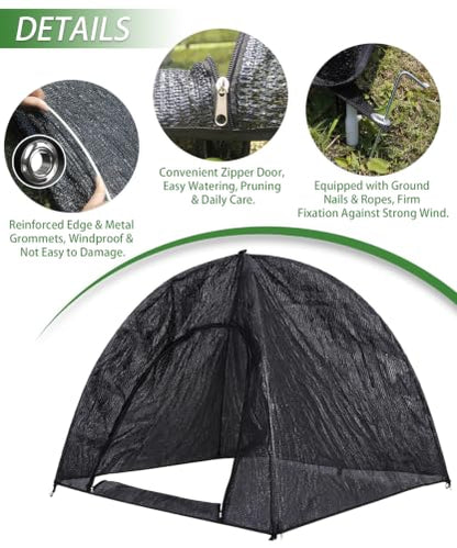 2-Pack Black Pop Up Plant Shade Tent, 22x22x23 Inch 80% Sun Shade Cover - color: Black, size: 22 x 22 x 23 Inch