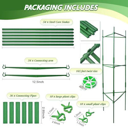 6 Pack Tomato Cage for Garden & Pots, Rust-Resistant Metal Plant Support