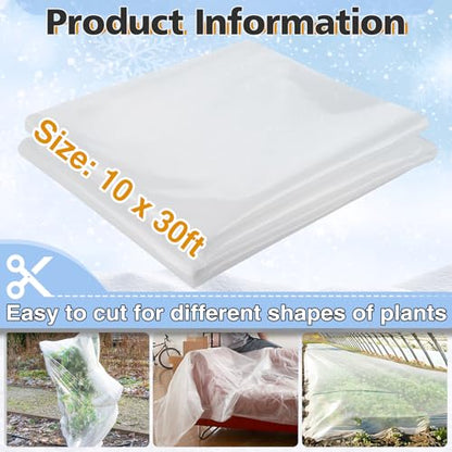 Alphatool 10 x 30 ft Greenhouse Cover Plastic Sheeting for Outdoor Plants - size: 10 x 30 ft