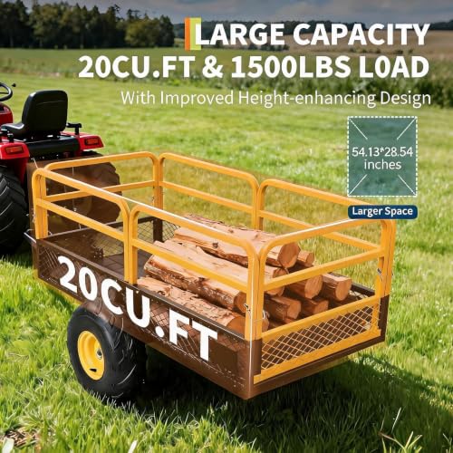 1500 Lb Tow-Behind Dump Garden Cart Trailer