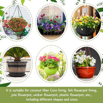 7.16” Self Watering Planter Insert, 10 Pack Invisible Hanging Basket Drip Pan Hanging Basket Planter Plant Auto Watering Devices Plastic Water Catcher Saucer Tray for Outdoor Indoor Pots Liners
