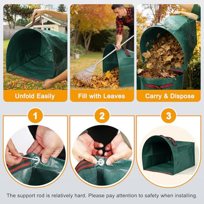 Reusable Yard Waste Bags, Waterproof, Heavy-Duty, Collapsible,2-Pack 53-Gal