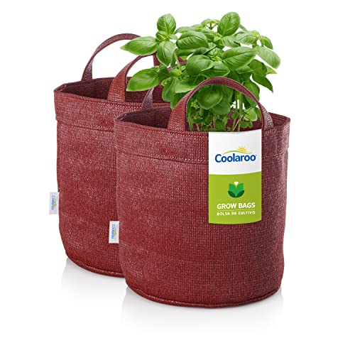 Coolaroo 2-Pack 5 Gallon Heavy Duty Plant/Vegetable/Herb/Fruit Breathable Fabric Grow Planter Pot Bags with Handles, Brick - color: Brick, size: 2 Pack, style: 5 Gallon