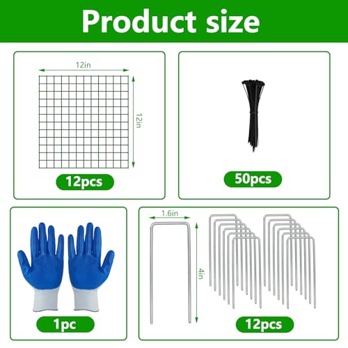 4 Pack Plant Protectors from Animals, 12x12 Inch Metal Garden Cages - color: 4 Pack, size: 12x12 IN