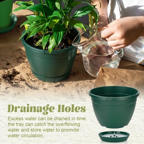Roshtia 24 Pcs 6.3 Inch Plastic Hanging Pots for Plants Bulk with Hooks - color: Green, size: 6.3 Inch