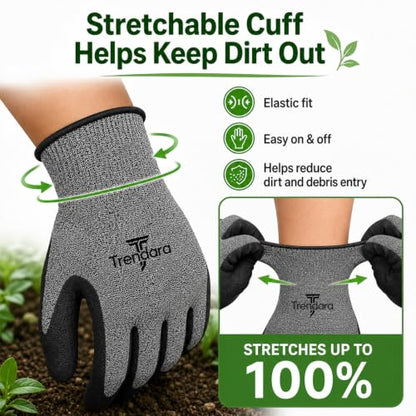 4 Pairs garden gloves work gloves with grip working gloves,Breathable latex dipped gloves,Suitable for garden weeding, construction, outdoor, warehouse handling, etc. - size: Large
