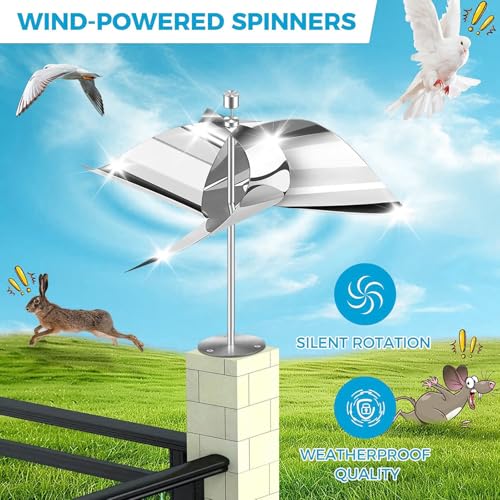 Reflective Bird Scare Spinner, Stainless Steel 2 Pack