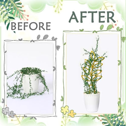 4 Pcs Plant Trellis Indoor Gold Small Trellis for Potted Plants - style: Boho,Gold