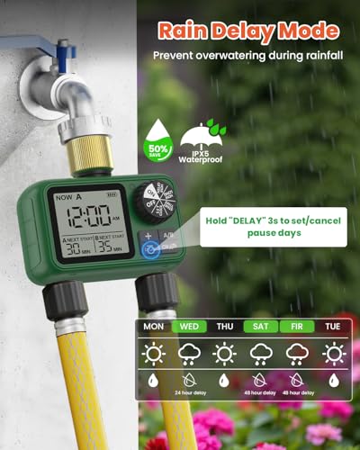 Water Timer for Outdoor Garden Hose, Sprinkler Timer for Garden - style: 2 Brass Outlet