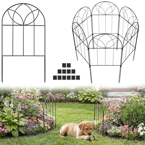 Small Garden Fence 24in(H) x6ft(L), Decorative Fencing 6 Pack - size: 6 Panel