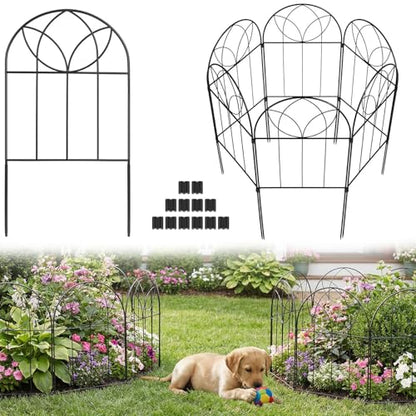 Small Garden Fence 24in(H) x10ft(L), Decorative Fencing 10 Pack - size: 10 Panel