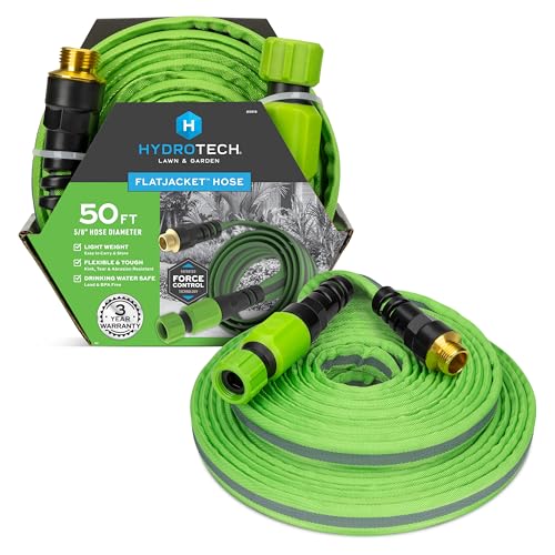 HydroTech FLATJACKET Lightweight Garden Hose 5/8 in x 50 ft, Green - size: 50 Feet