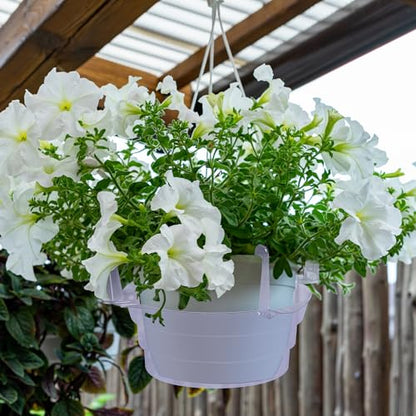 Adnee 15 Pcs 8 Inch Hanging Plant Water Catcher-Clear Plastics Plant Water Catcher Tray-Hanging Plant Saucers Drip Pans for Indoor Outdoor Hanging Basket Flower Pot - color: 8 Inch