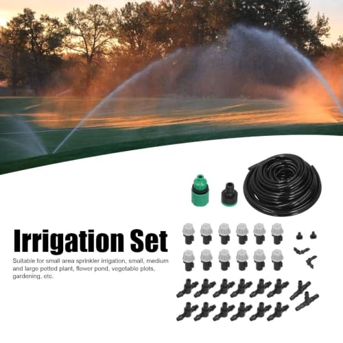 10m DIY Micro Drip Irrigation Kit with 4/7mm PVC Water Hose, Automatic Mist Watering System with Atomizing Nozzles & Fittings for Potted Plants, Garden Yard Irrigation