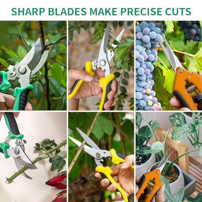 Garden Pruning Shears 3 Pack Gardening Shears Garden Scissors Stainless Steel Plant Flower Scissors Clippers Pruning Shears tijeras de jardinería - color: Multicolor