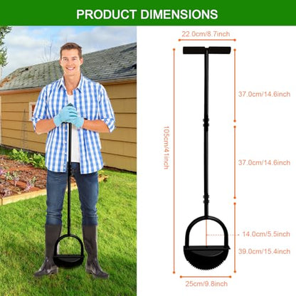 Edger Lawn Tool 41 Inches with Two Replaceable Blades Manual Lawn Edger with T-Grip for Yard, Garden, Landscaping, Sidewalk and Flower Bed