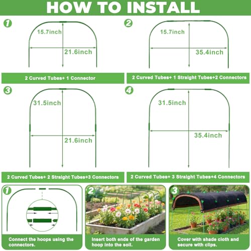 Upgraded Garden Shade Kit, 16.5x6.5FT Shade Cloth for Garden with 6 Poles, Clips and Gloves, Plant Shades for Outdoor Plants Provides 75% Heat Protection for Vegetables Greenhouse Garden Bed Shade - size: 6.6 x 16.6ft