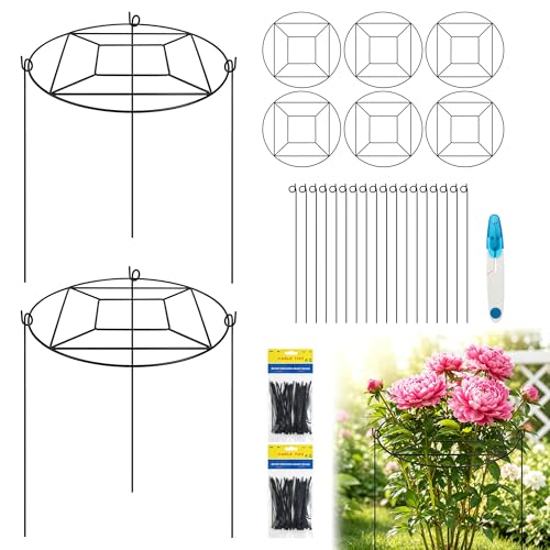 8 Pack Peony Cages and Supports with 100 Cable Ties and a Pair of Scissors