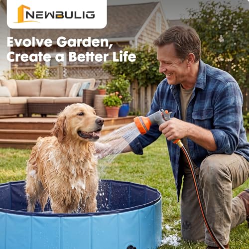 NEWBULIG Garden Hose Reel, 1/2" x 78 ft Retractable Heavy Duty Water Hose - color: Orange, size: 1/2" x 78 FT