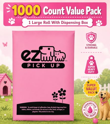 1000 Pet Waste Disposal Dog Poop Bags EZ Pick Up Bag - size: 1 Count (Pack of 1000)
