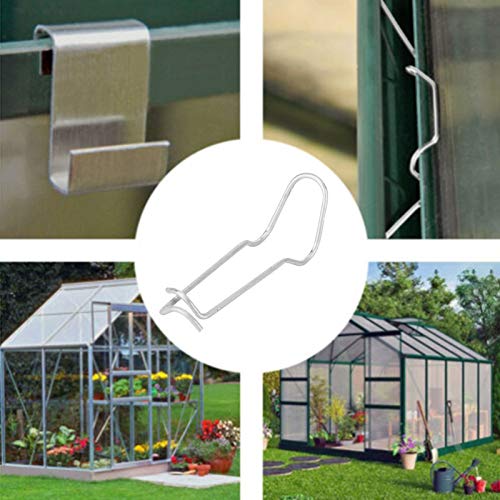 Fdit 30Pcs Stainless Steel Plant Support Spring Clip Greenhouse Spring Fixing Clamps for Home Garden (1#)