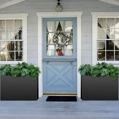 Tall Rectangular Planter,38" L x 13" W x 30" H Metal Large Planter Box - size: 38"L x 13"W x 30"H