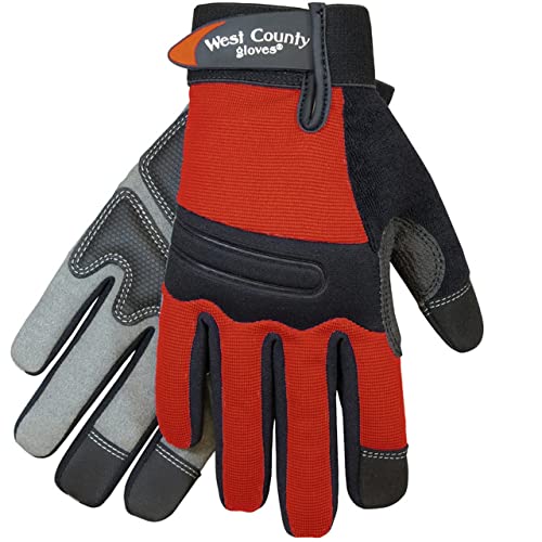 West County Gardener Chester Protective Gear 044B/M Women's Landscape Gloves – Medium, Brick, Work Gloves w/Neoprene Knuckle, Anti-Slip Palms, Reinforced Thumb & Fingertips - color: Brick, size: Medium (Pack of 1)