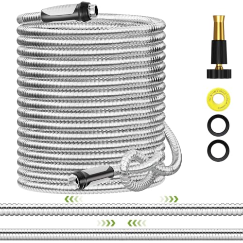 SPECILITE Expandable Metal Garden Water Hose 75 FT with Adjustable Nozzle - size: 75FT