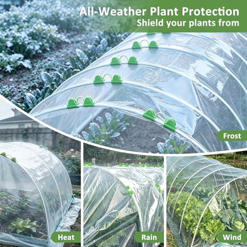 60Pcs Greenhouse Hoops for Raised Beds, Rust-Free Fiberglass - size: 60 PCS