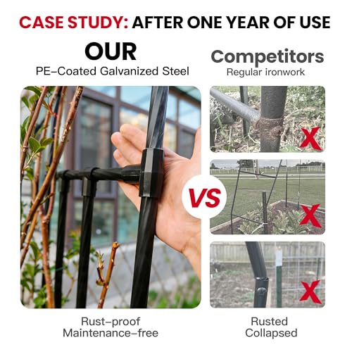 Heavy Duty Garden Arch Trellis,98.4 x98.4 in, with Lattice - size: 98.4 x 98.4 x 15.4 Inch