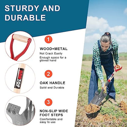 Drain Spade Garden Digging Serrated Shovel 44 inches - style: Garden