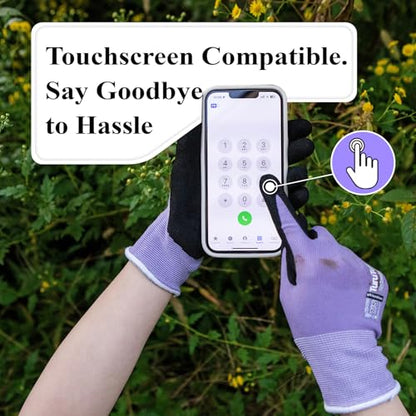 HandLove Gardening Gloves Women Weeding Planting,6 Pairs,Large, Blue&Purple - color: Blue&purple, size: Large(6 Pairs)