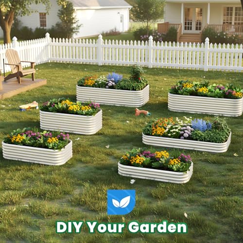 Quictent Galvanized Oval Raised Garden Bed Kit, 6x3x1.5 ft