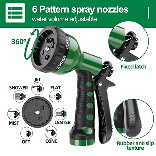 SPECILITE 3/8" Lightweight Coil Garden Hose 50 FT, EVA Flexible Water Hose - color: Green, size: 50FT