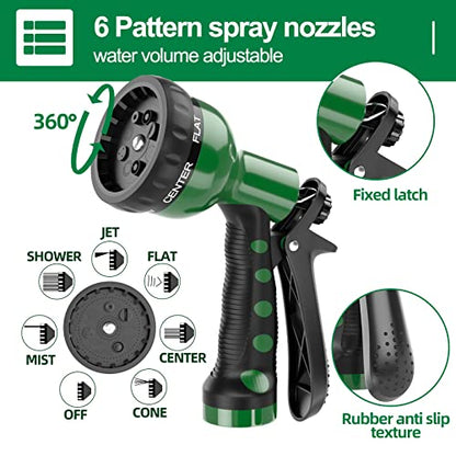 SPECILITE 3/8" Lightweight Coil Garden Hose 50 FT, EVA Flexible Water Hose - color: Green, size: 50FT