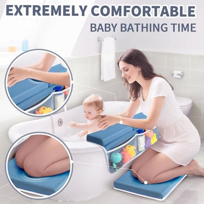 URMYWO Bath Kneeler and Elbow Rest Pad Set, 1.5-Inch Thick Memory Foam Pads - color: Bluea
