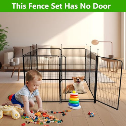 Getlay Garden Fence 36 Inch 14 Panels Without Gate,Black Dog Pen Wide Door,Be Suitable for Inside and Outside,Low Threshold Total 31 Ft(l) Garden Fence for Yard and Dog, - size: 36''(H)-14panels-31ft(L) no gate