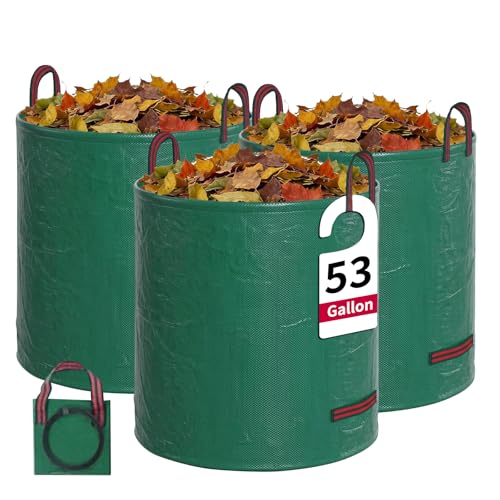 for 3 Pack-53 Gallon Reusable Yard Waste Bags Lawn and Leaf Bags - size: 1 Count (Pack of 3)