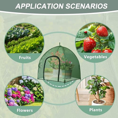 4.3x4.3x3FT Mesh Plant Cover w/Zipper for Raised Bed Seedling Vegetables - color: Mesh