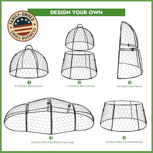 Decoroca 6 PCS Garden Cloches for Plants - Chicken Wire Plant Protectors - size: 6pcs-13.4x13in